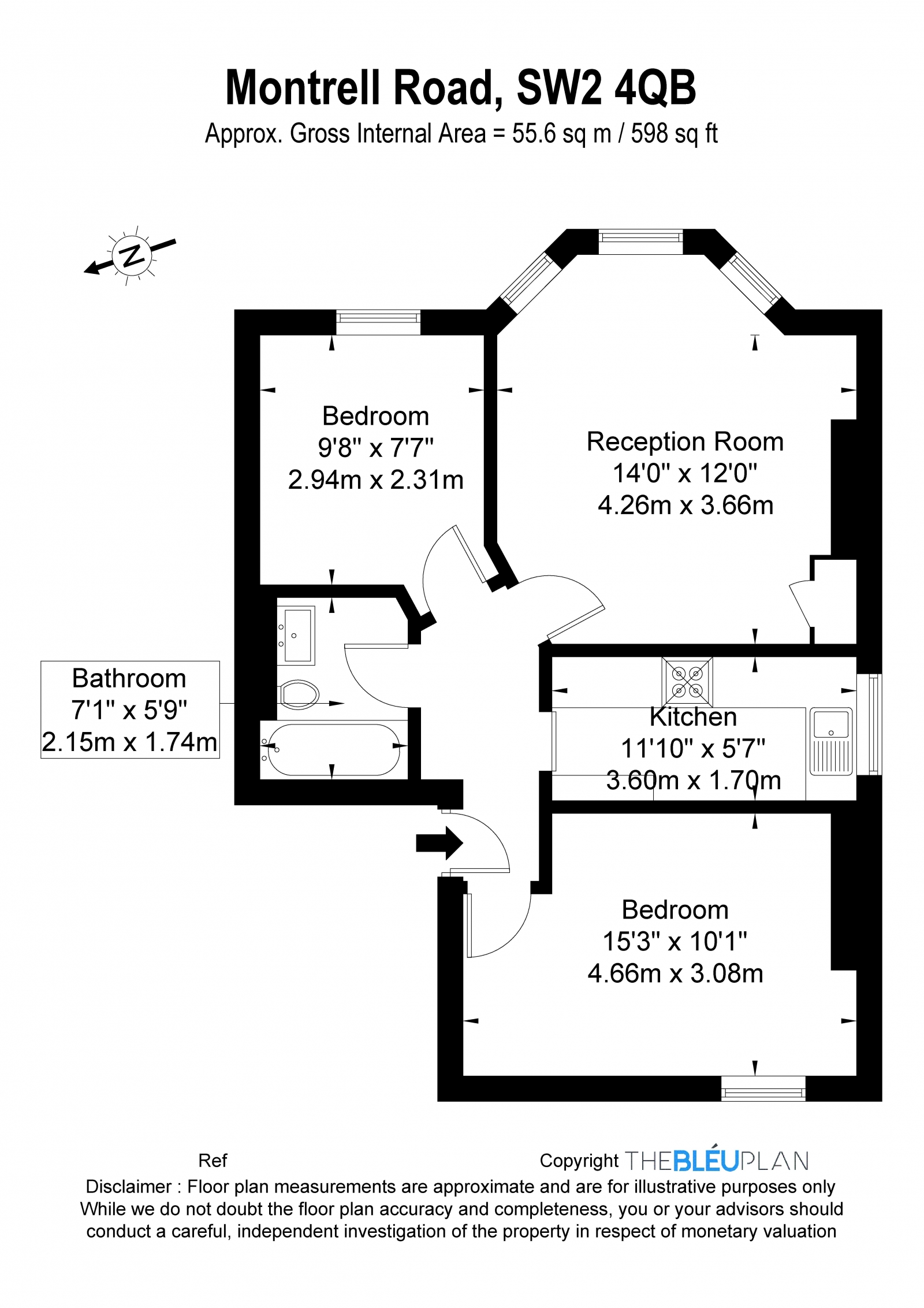 Floorplan for Montrell Road, Streatham Hill, SW2 4QB