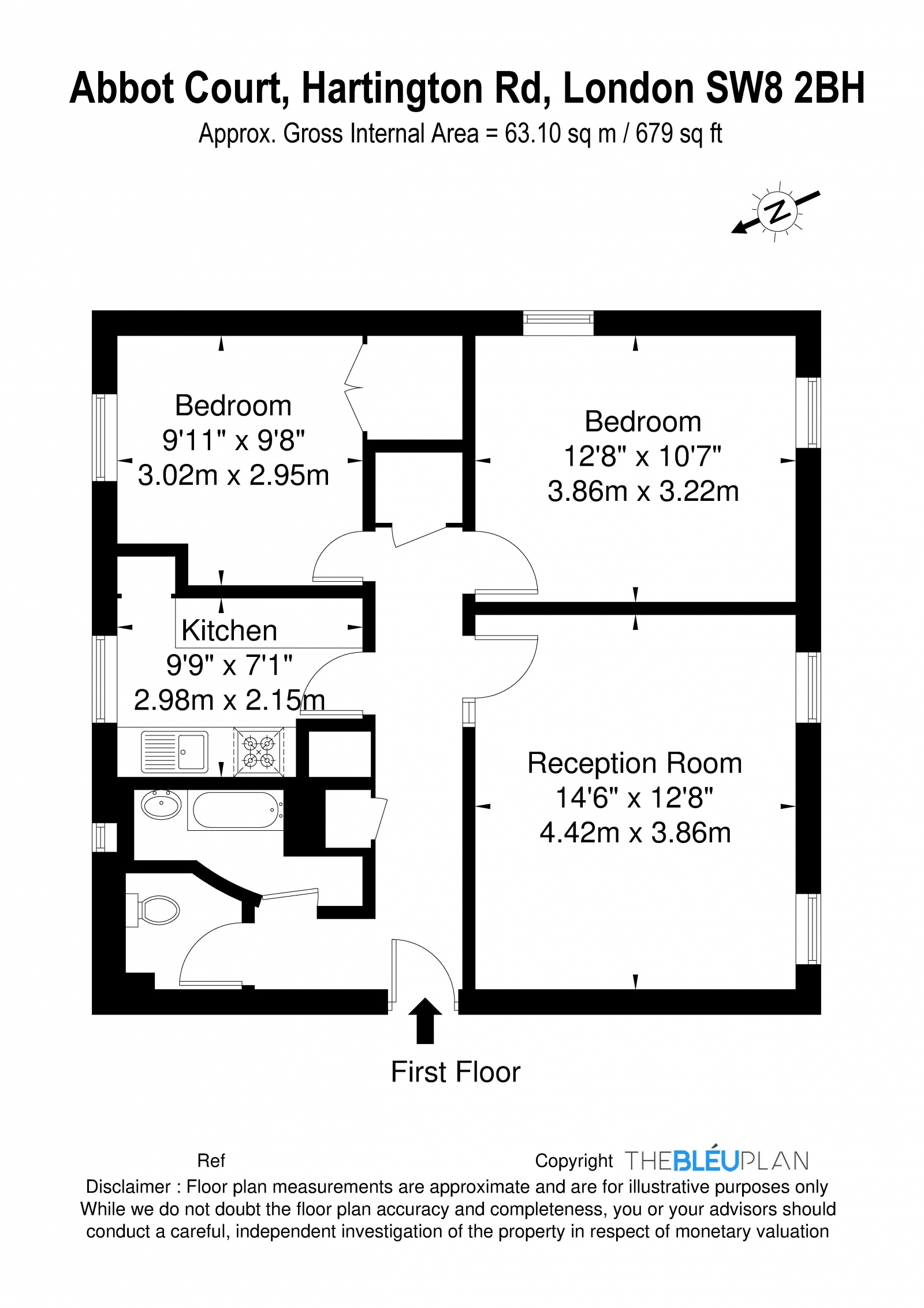 Floorplan for Hartington Road, Stockwell, SW8 2BH