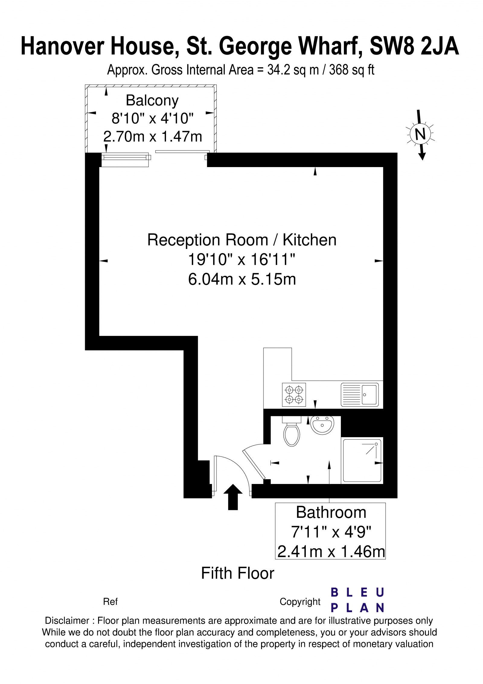 Floorplan for St. George Wharf, Vauxhall, SW8 2JA