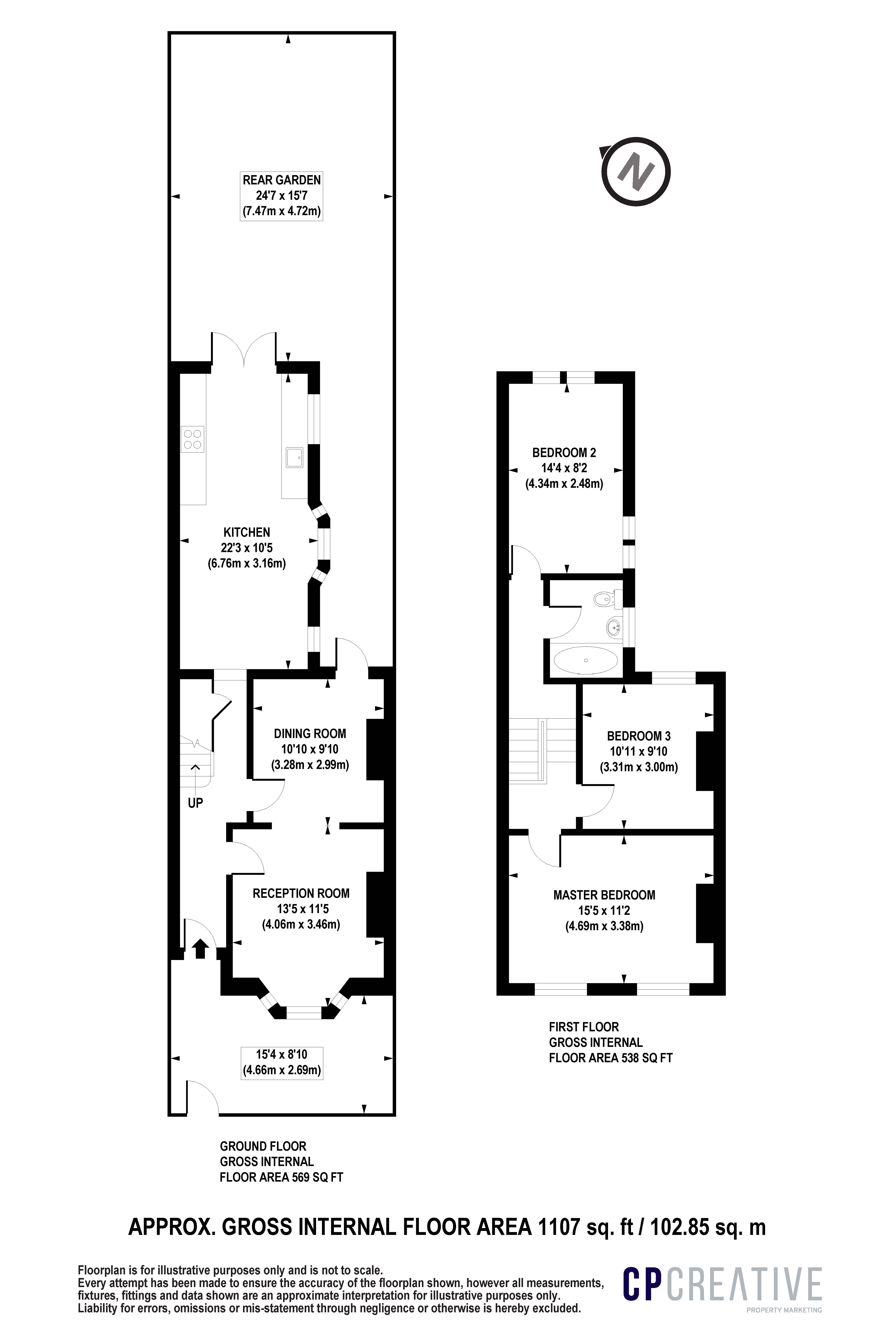 Floorplan for Kirkwood Road, Peckham, SE15 2DG