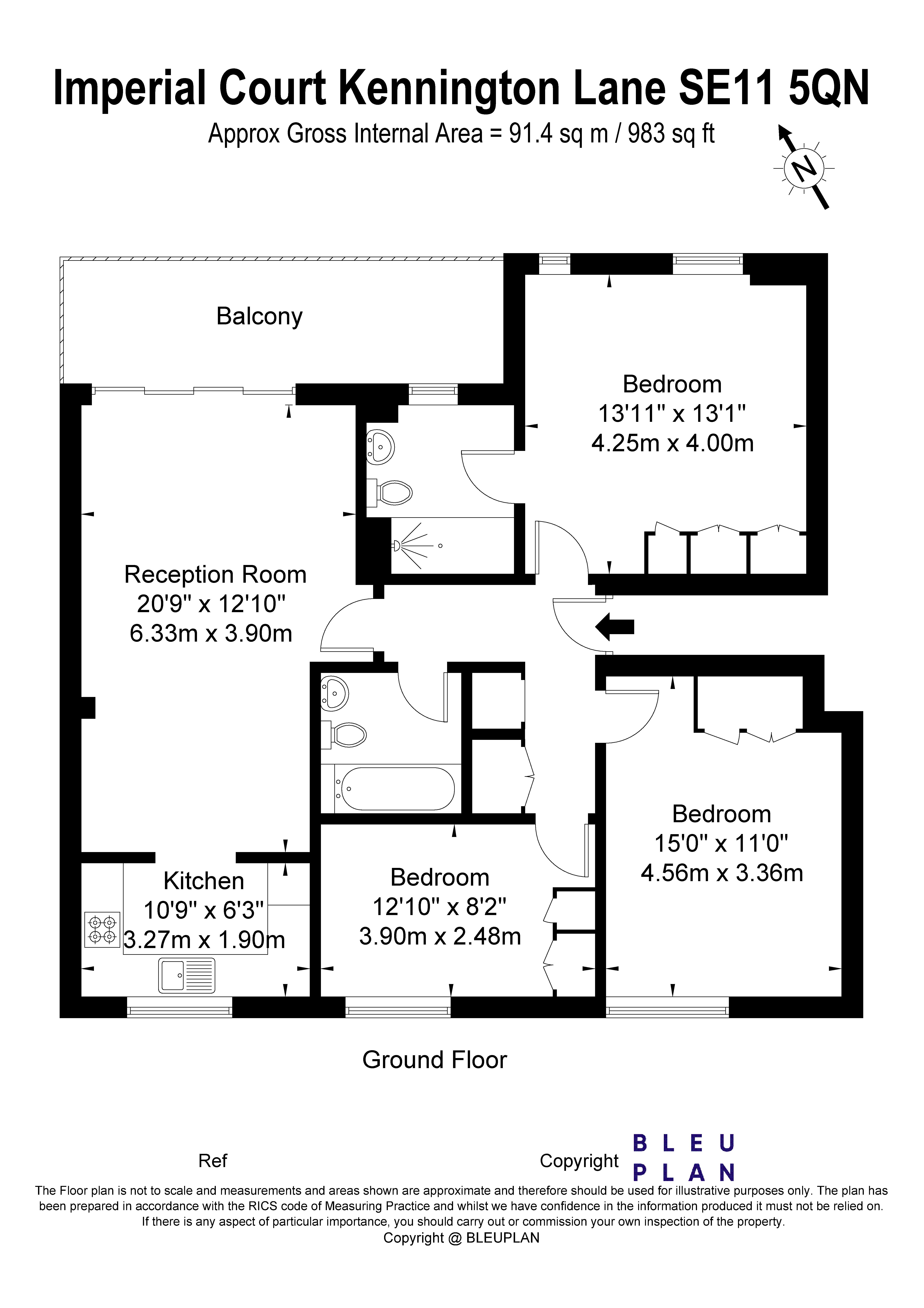 Floorplan for Kennington Lane, Kennington, SE11 5QN