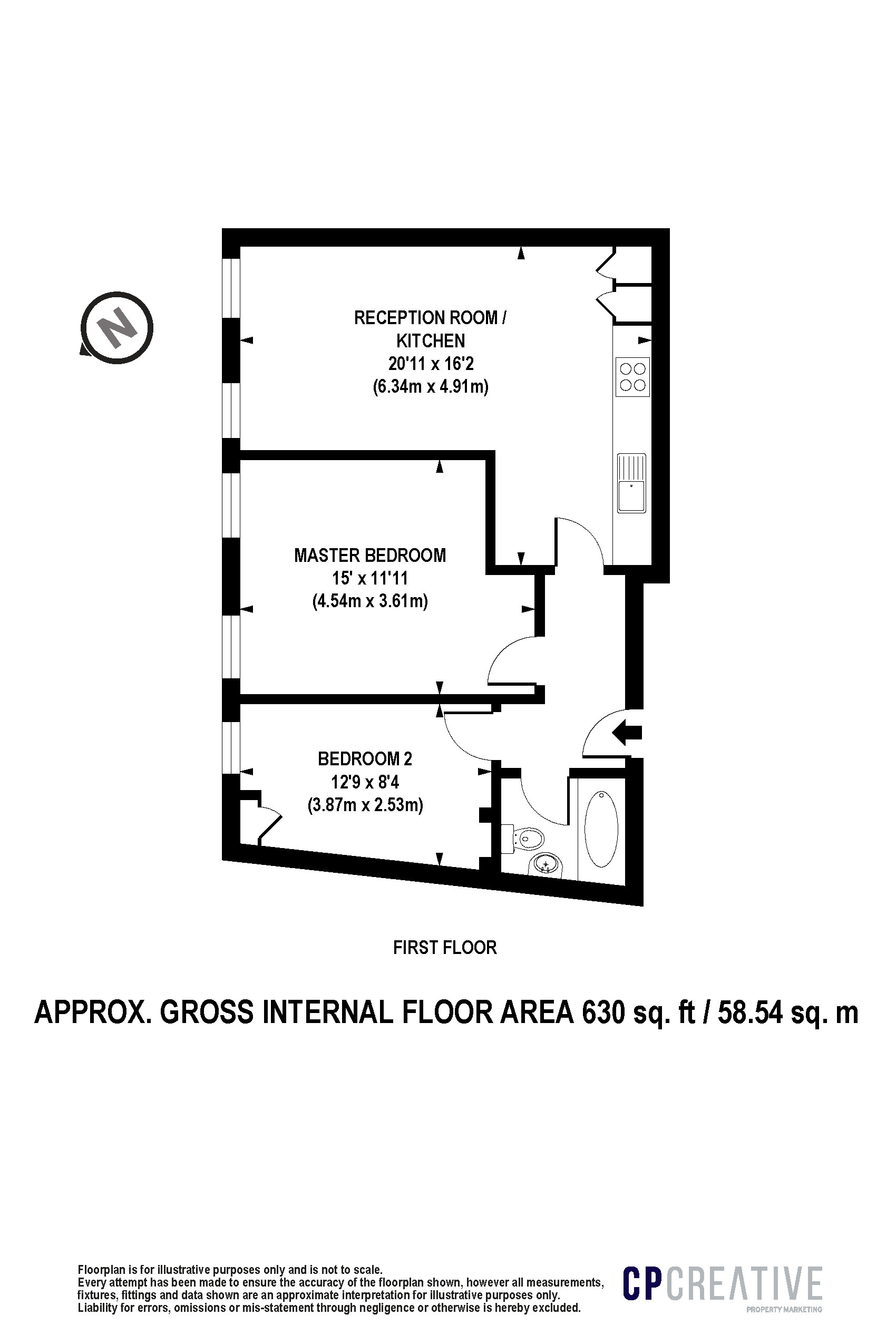 Floorplan for Kirkdale, Sydenham, SE26 4QJ