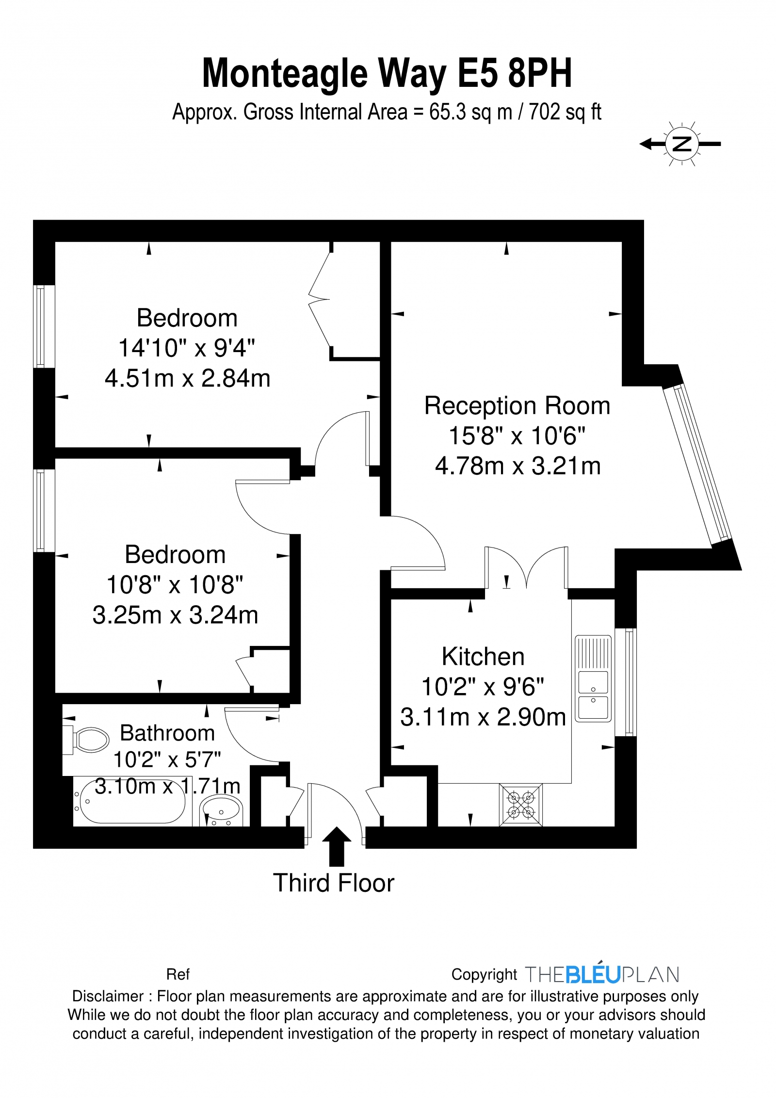 Floorplan for Monteagle Way, Lower Clapton, E5 