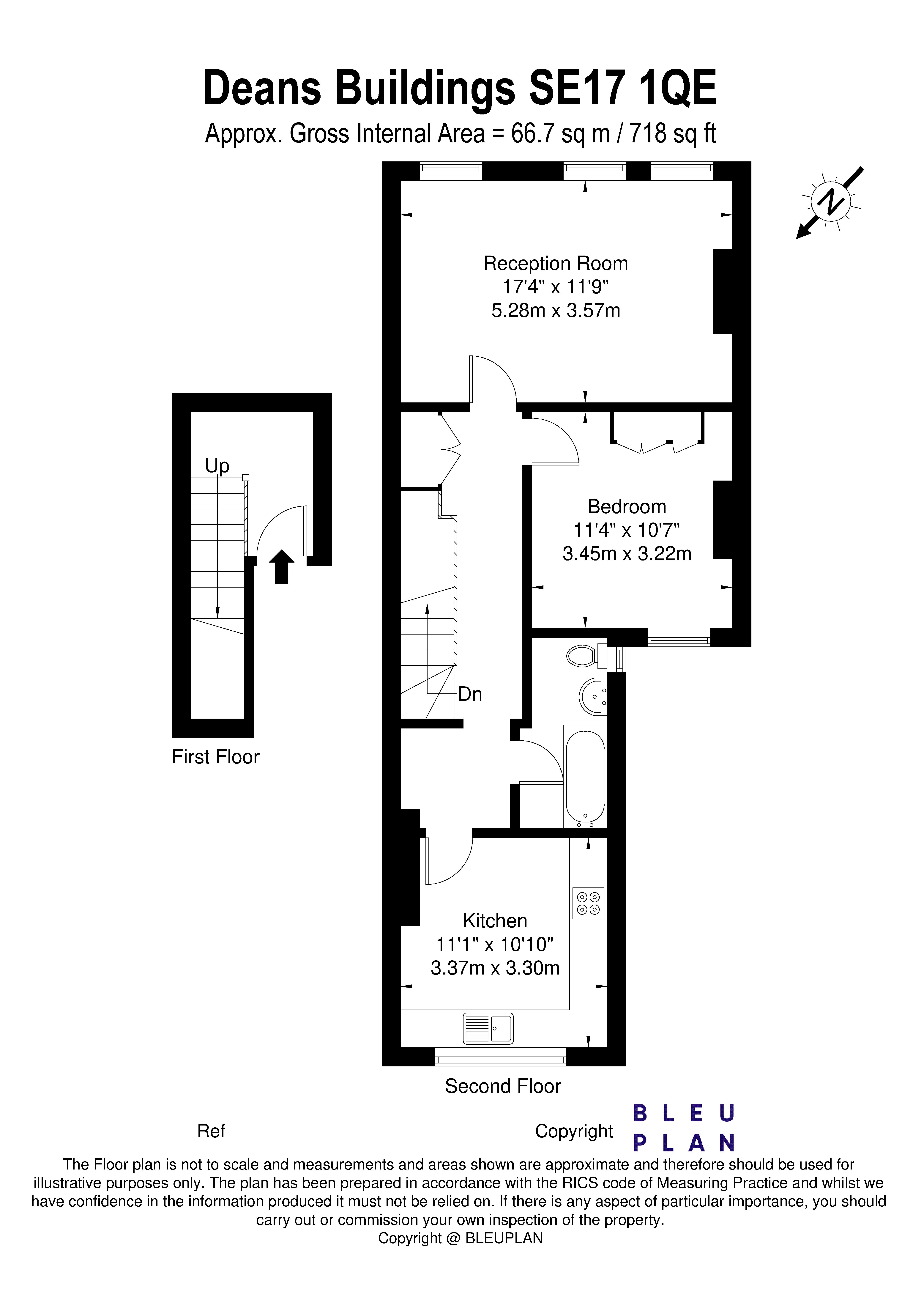 Floorplan for Deans Buildings, Walworth, SE17 1QE