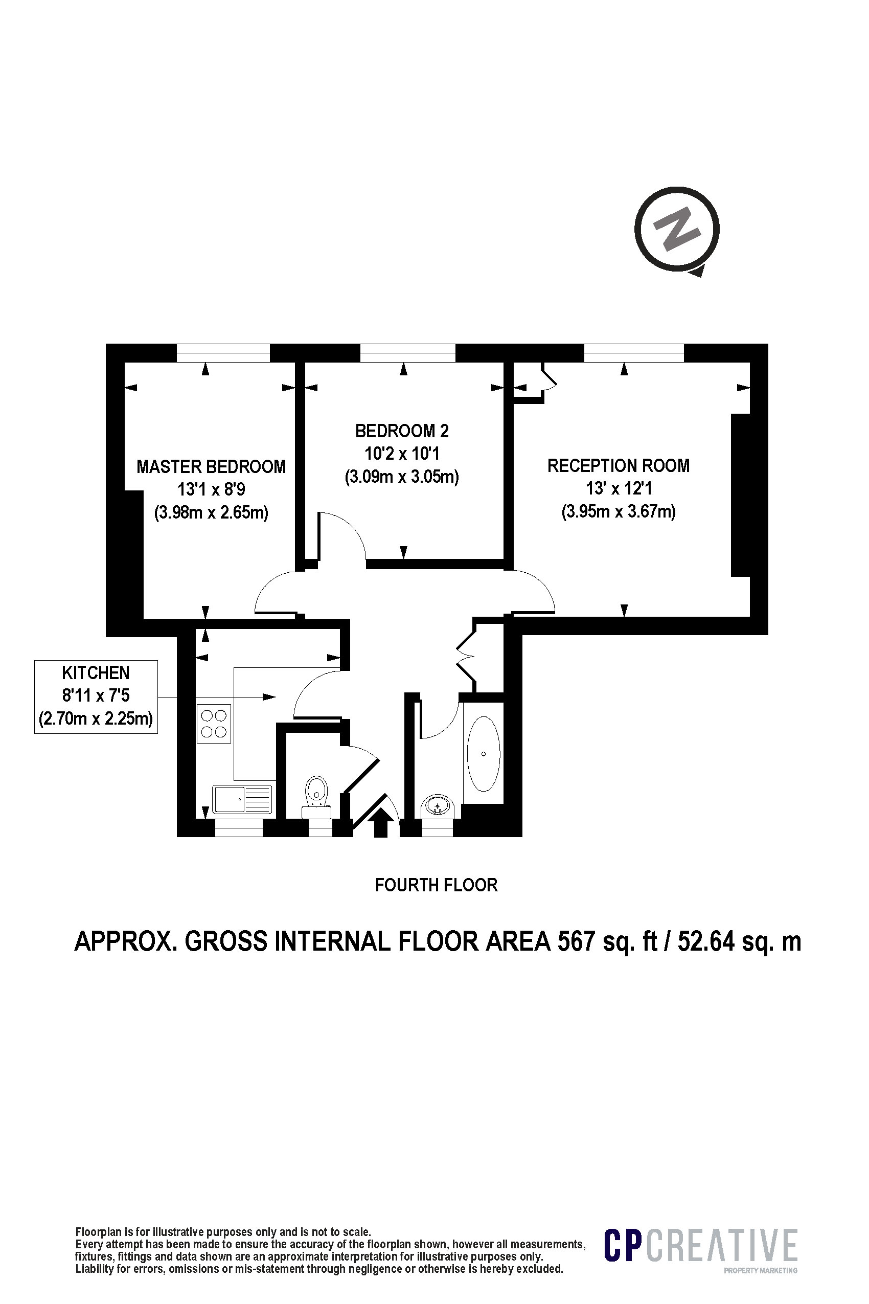 Floorplan for King & Queen St, Walworth, SE17 1DT